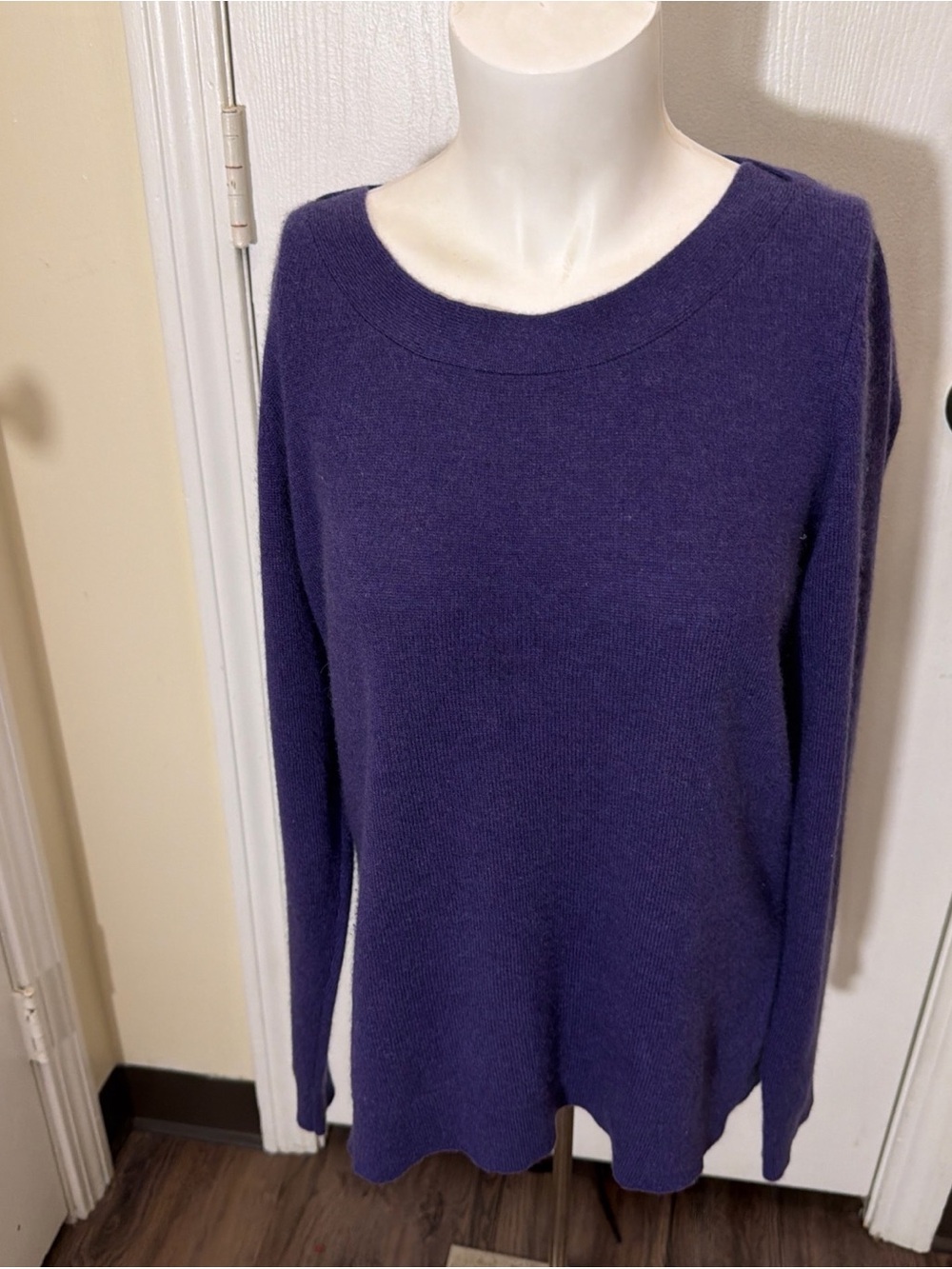Elena Solano 2 Ply 100% Cashmere Purple Size XL Sweater